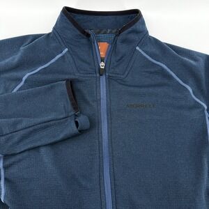 Merrell Mens‎ XL Selectwick 1/4 Zip Pullover Long Sleeve Blue Zip hand Pockets